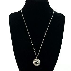 Kohls Faux Gemstone 925 SS Sterling Silver Dog Lover Paw Chain Necklace 18"